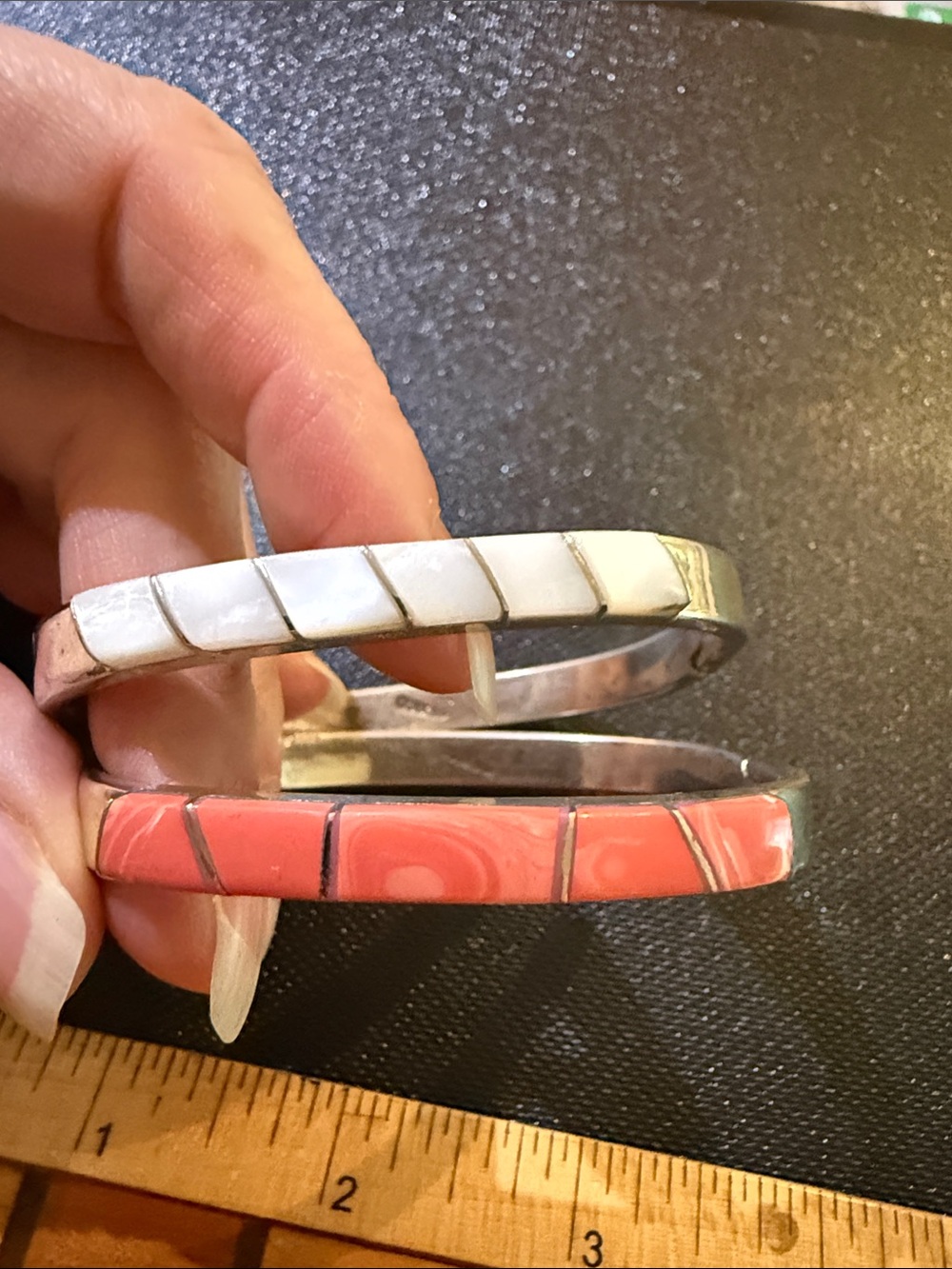Silver bangles bracelets - Picture 6 of 9